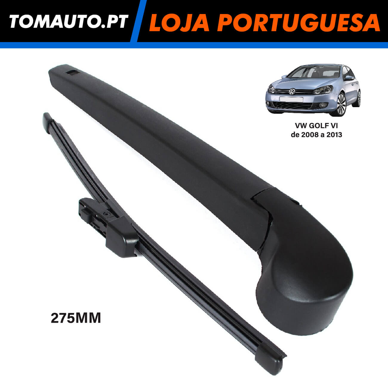 Braço Limpa-vidros + Lamina VW Golf 6 (08-12) - 275MM