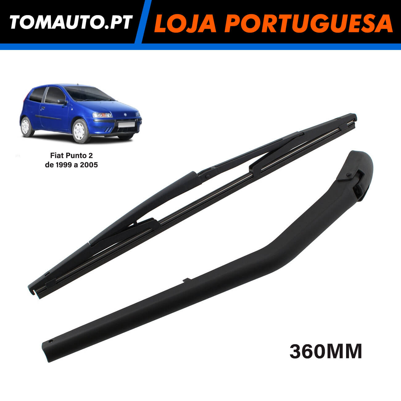 Braço Limpa-vidros Traseira Fiat Punto Mk2 de 1999 a 2005