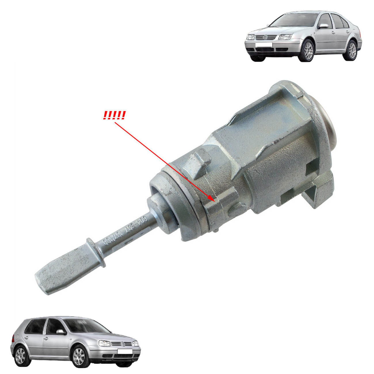 Cilindro de fechadura da porta dianteira esquerda para VW Golf 4 e Bora