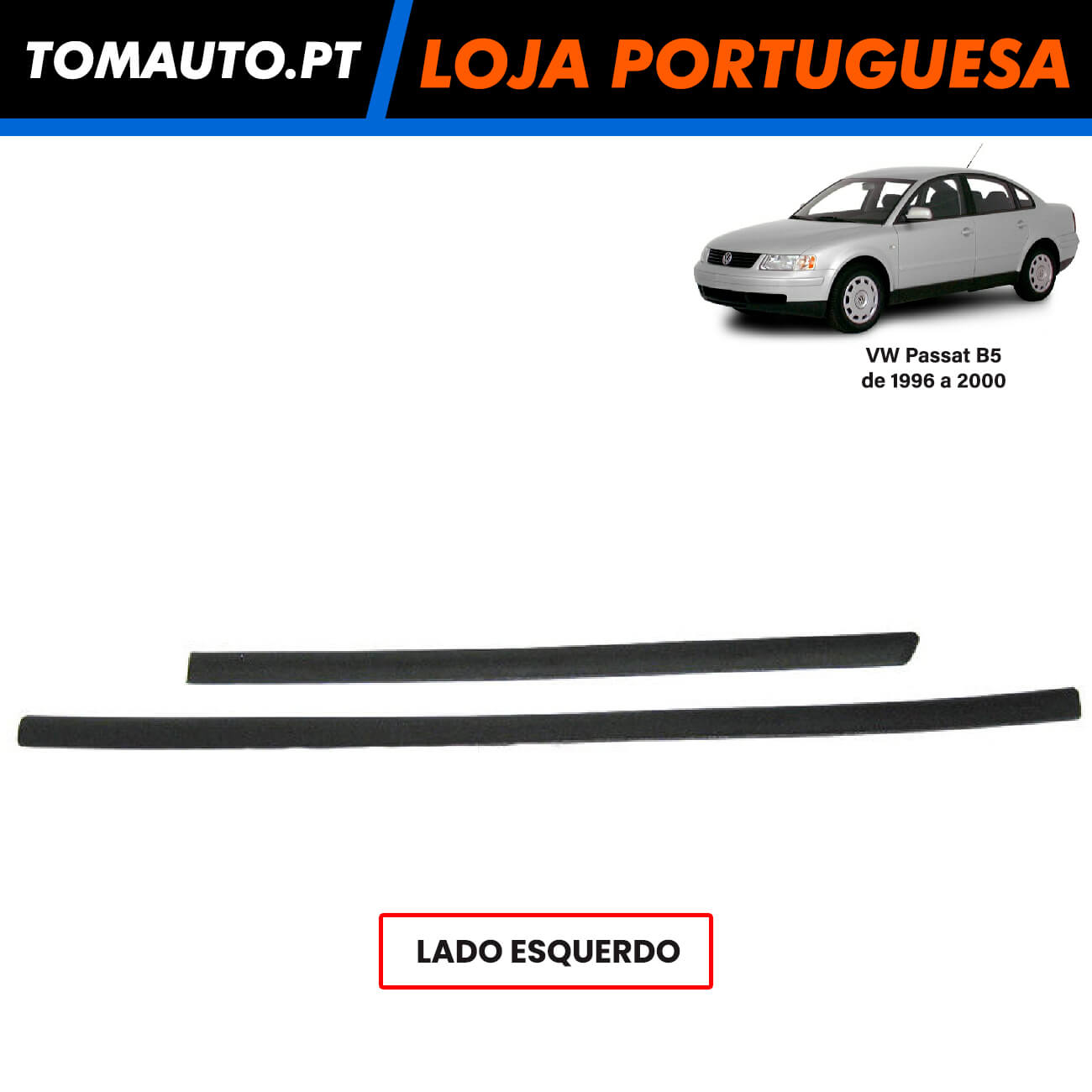 Frisos Laterais Proteção de Porta Esquerda VW Passat B5 de 1996 a 2000