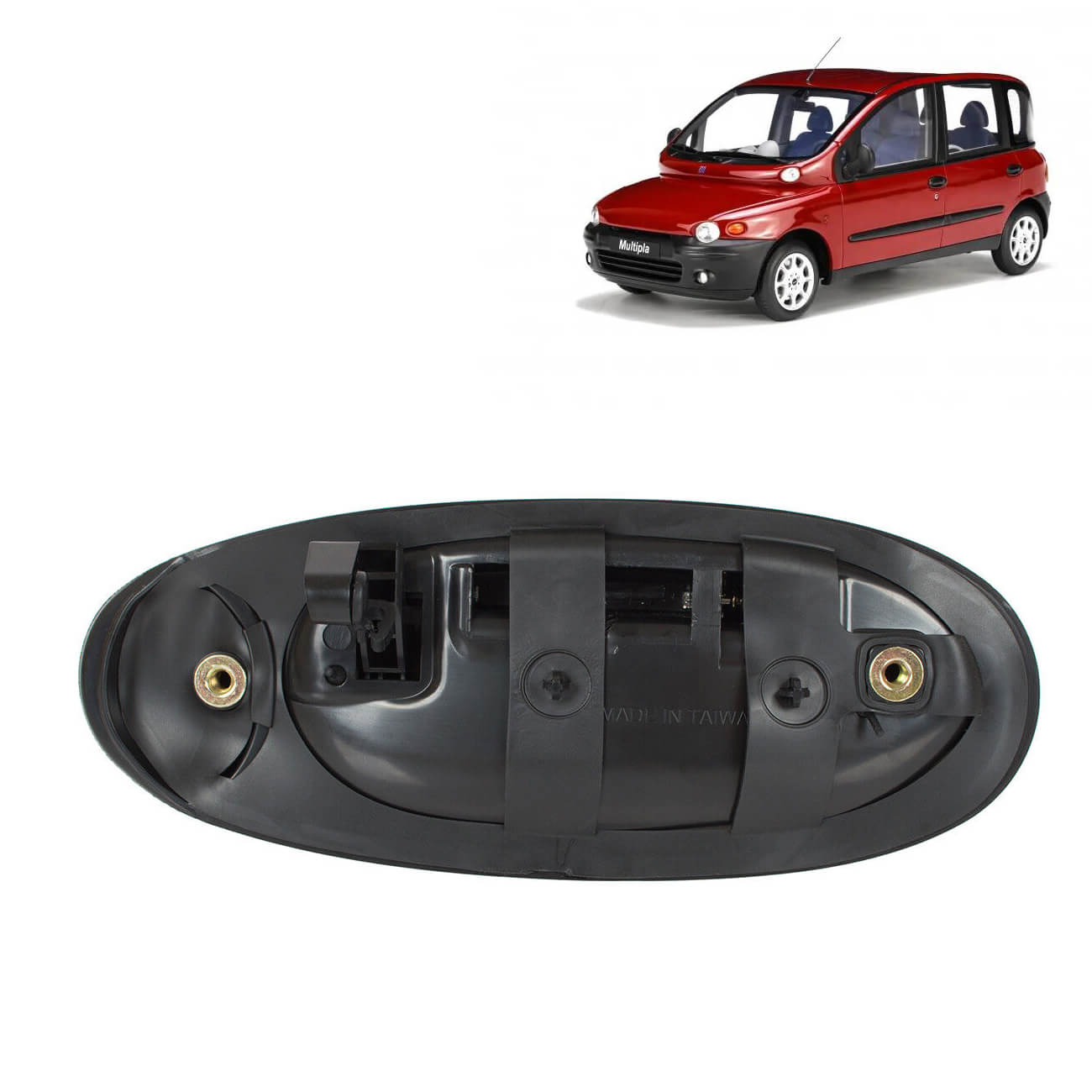 Puxador de porta em plastico preto da parte esquerda para Fiat Multipla