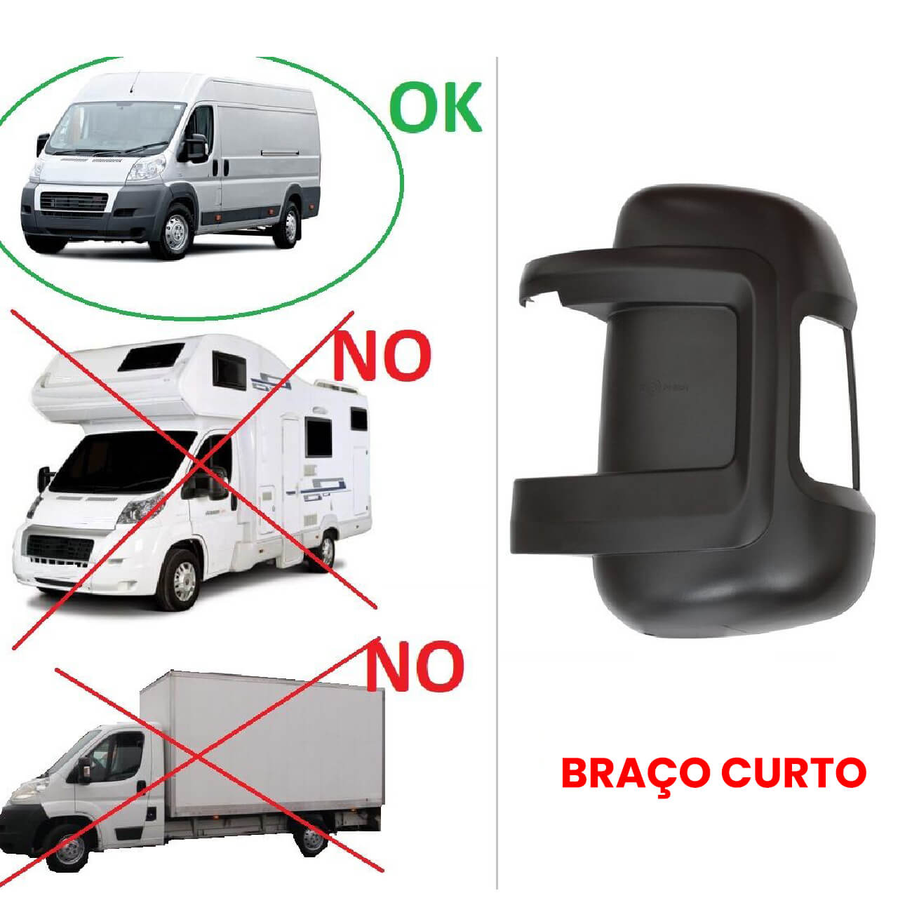 Tampa de retrovisor de frente esquerda Fiat Ducato