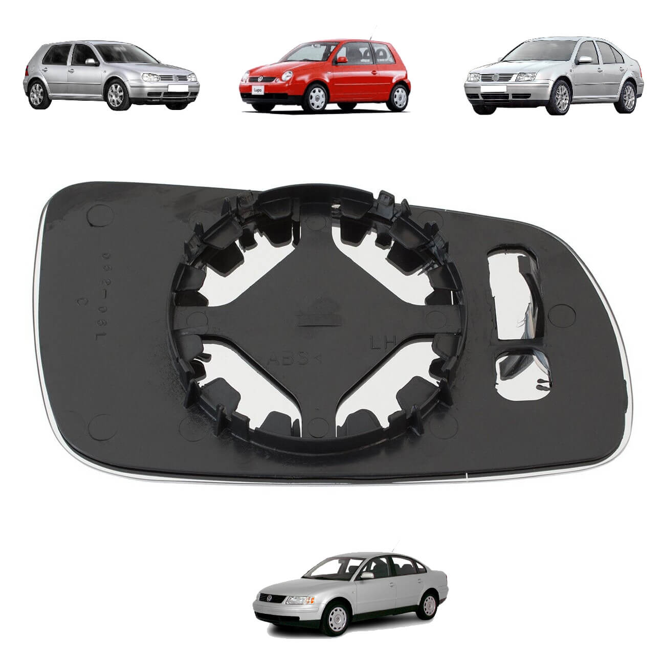 Vidro de espelho exterior retrovisor VW Golf Bora Passat Lupo Aquecido