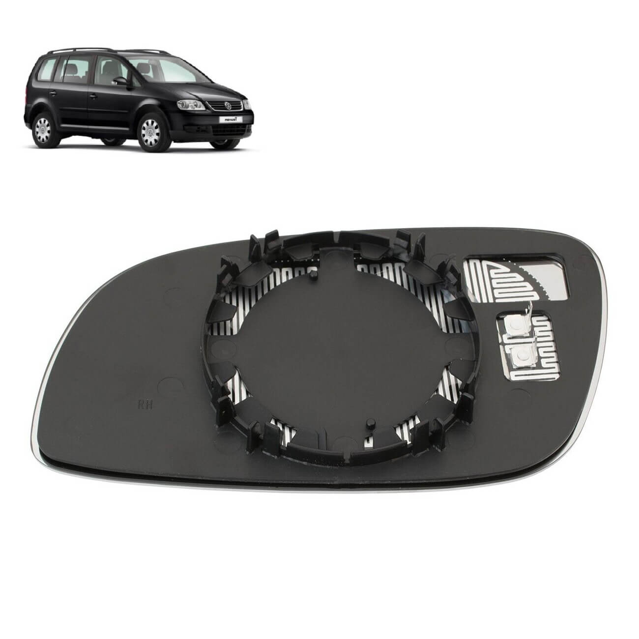 Vidro de espelho exterior retrovisor VW Touran