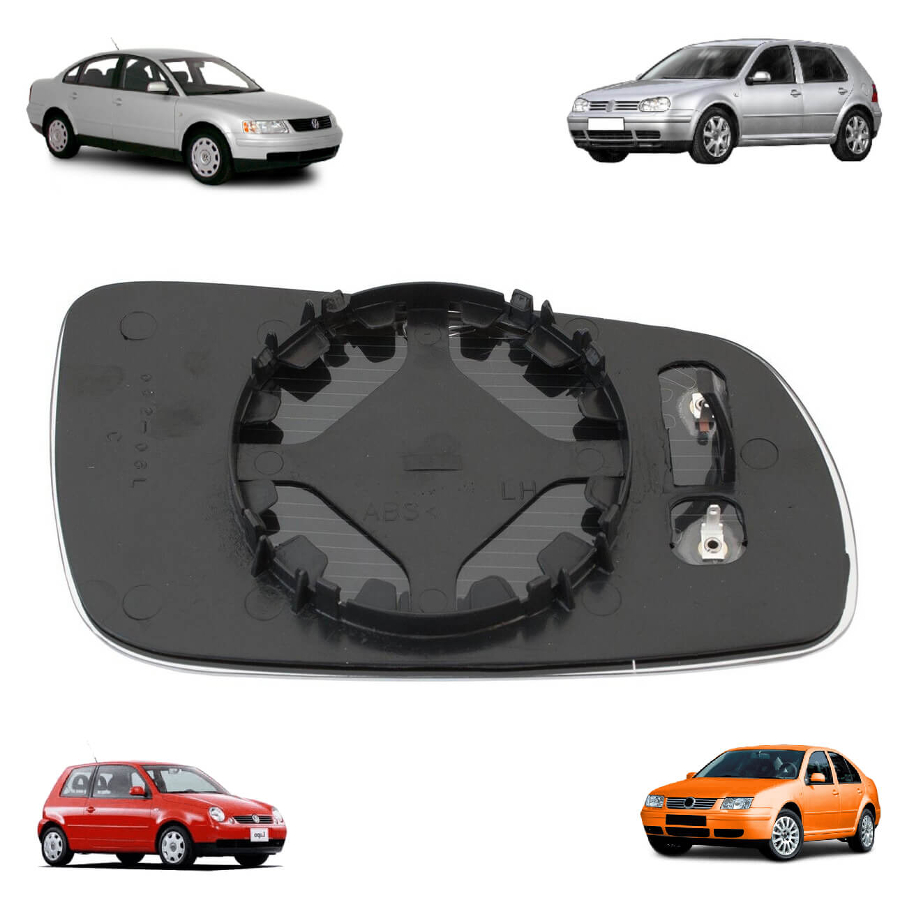 Vidro do espelho retrovisor exterior Esquerda VW Golf Bora Passat Lupo