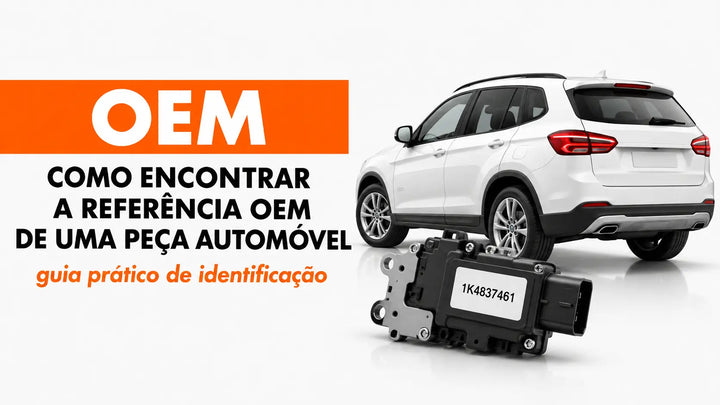 Encontre a referência OEM de uma peça automóvel com exemplo de código numa peça