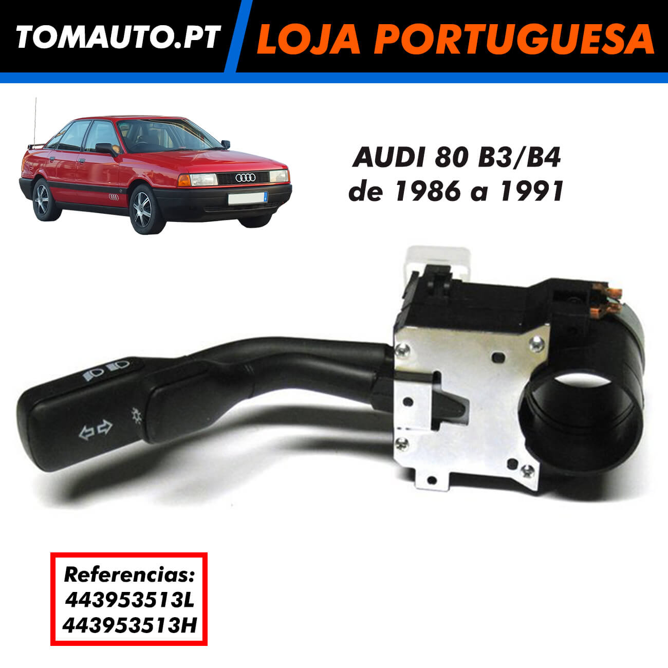 Interruptor Comando Luz Piscas Audi 80 B3 B4 443953513L 443953513H