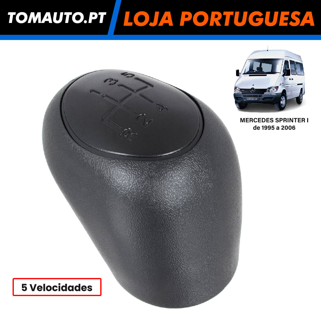 Alavanca 5 Velocidades Preto Mercedes Sprinter I de 1995 a 2006