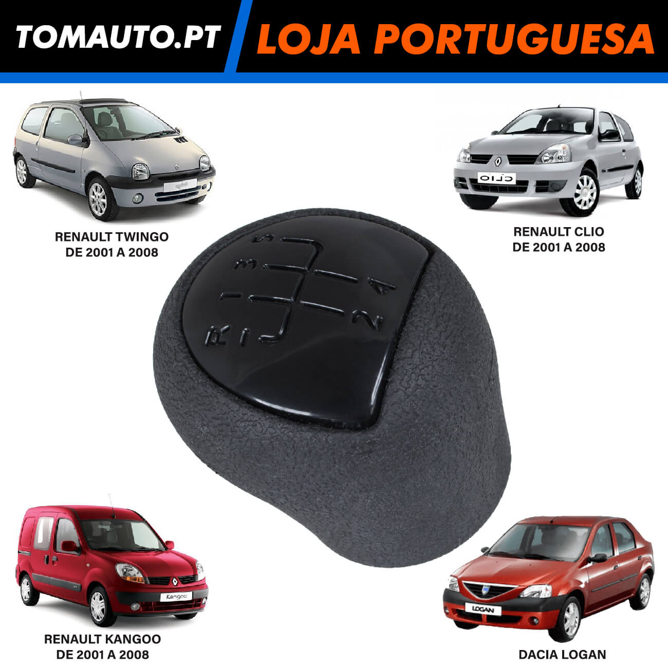 Alavanca 5 Velocidades Renault Clio, Kangoo, Twingo e Dacia Logan - 8200208090 / 8200568122 / 8200208091