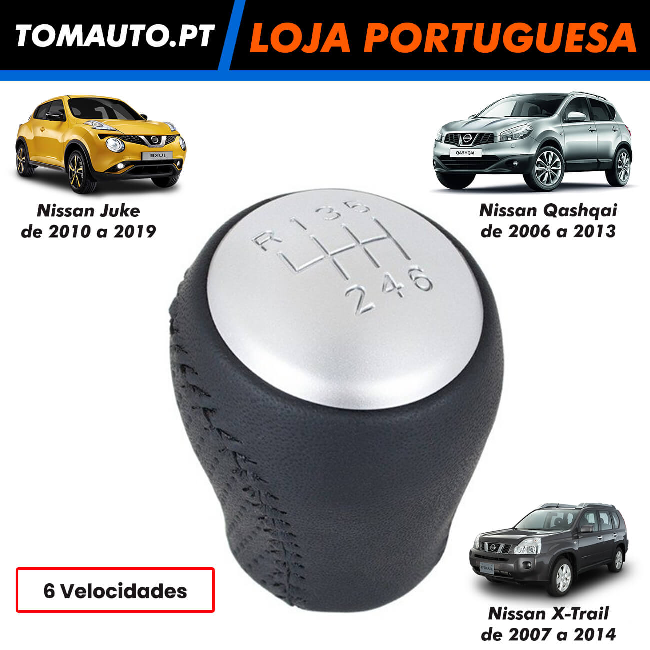 Alavanca de 6 velocidades Nissan Qashqai J10 X-Trail de 2006 a 2013 e Juke de 2010 a 2019