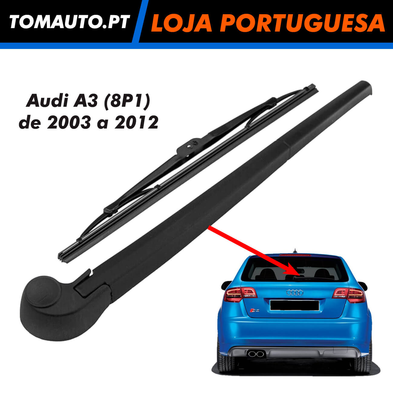 Braço de limpa-vidros para Audi A3 8P1