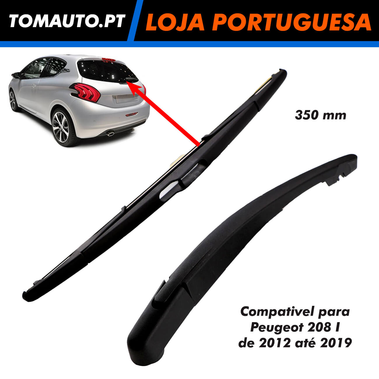 Braço de limpa vidro traseiro para Peugeot 208 I