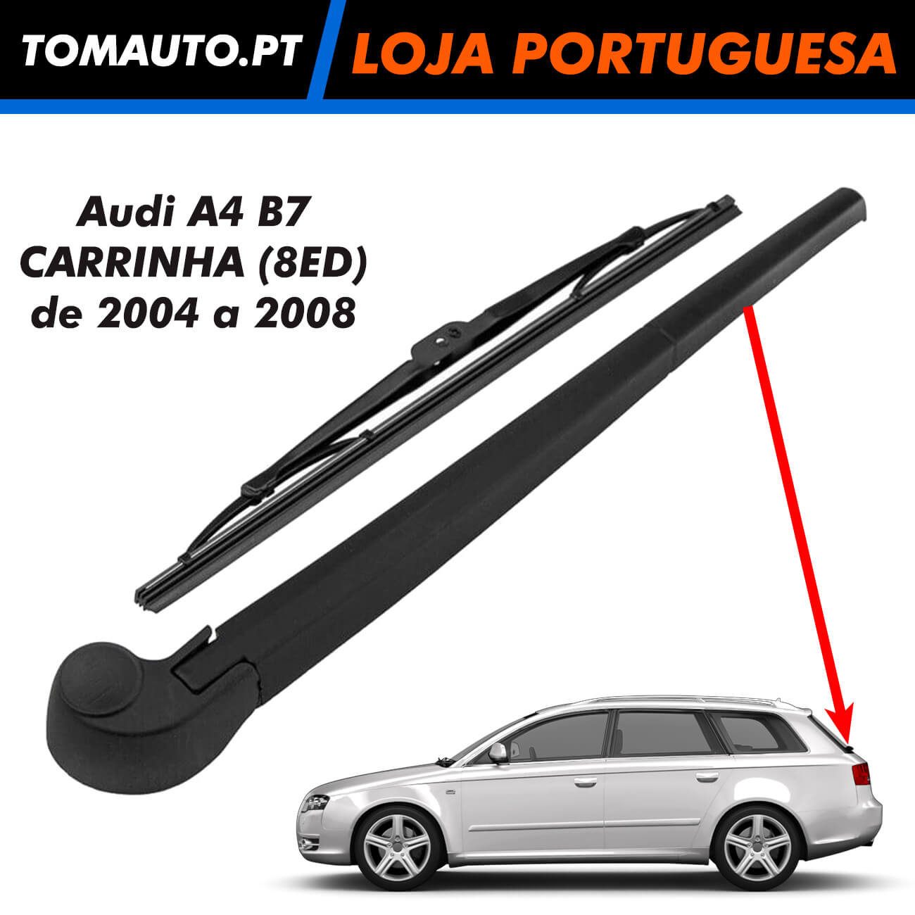 Braço de limpa-vidros para Audi A4 B7 Carrinha de 2004 a 2008