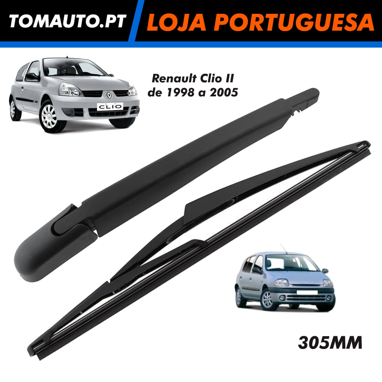 Braço limpa vidros Renault Clio 2 1998 a 2005