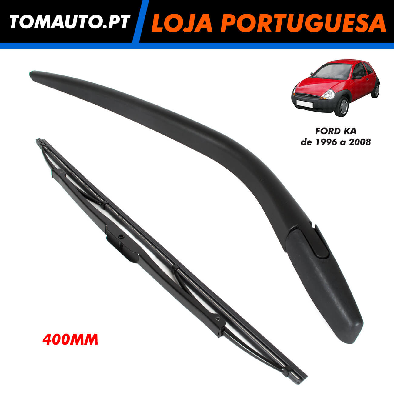 Braço de limpa vidros traseiro Ford KA 400MM