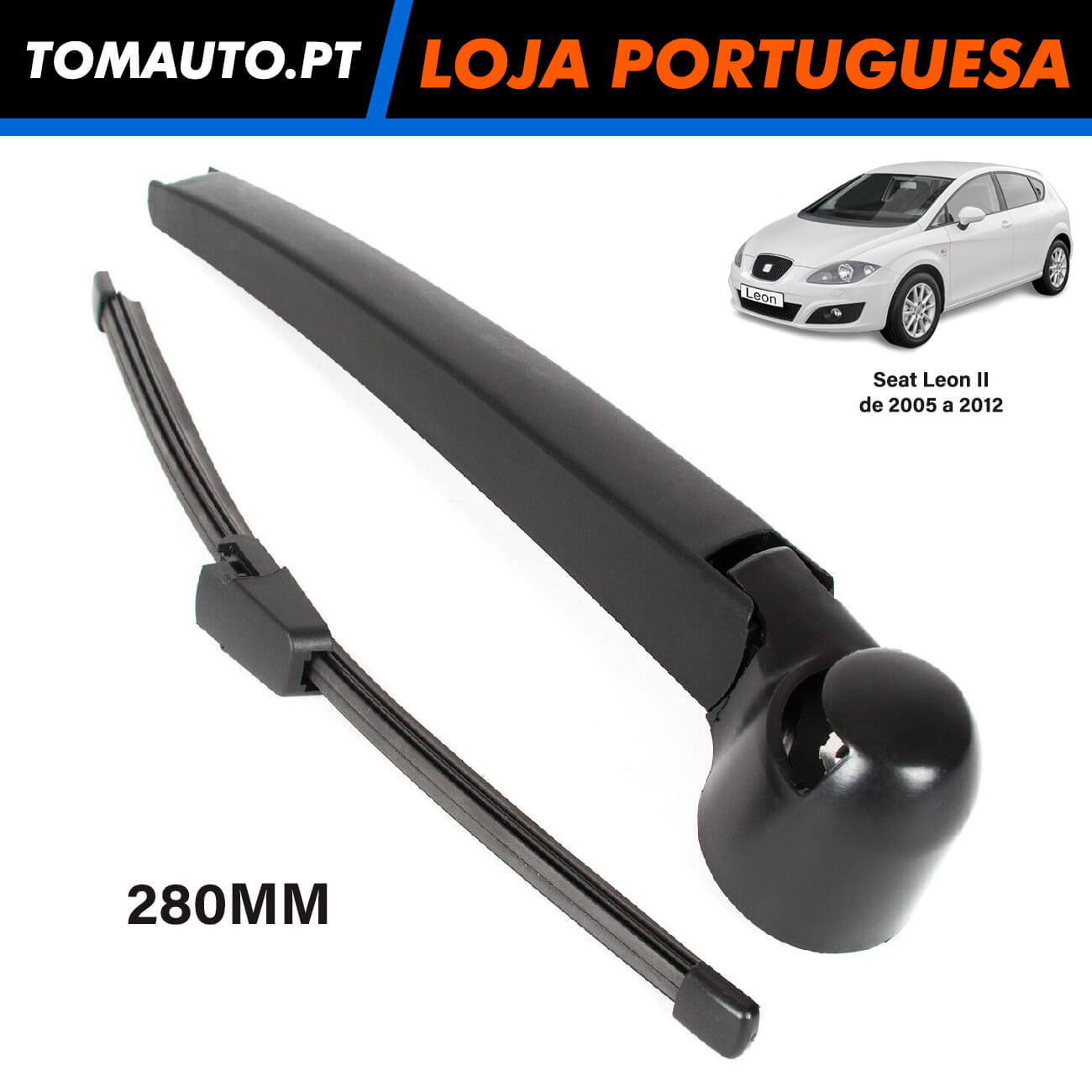 Braço limpa vidros traseiro Seat Leon II de 2005 a 2012