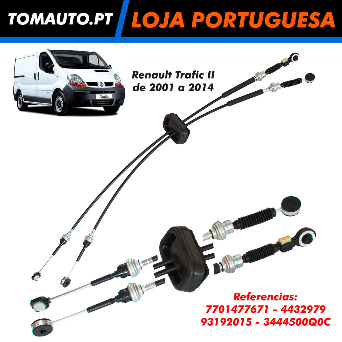 Cabo de aço da caixa de velocidades Renault Trafic 7701477671 4432979 93192015 3444500Q0C