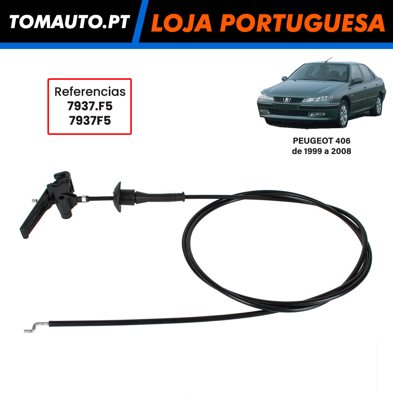 Cabo do Capot do Motor Peugeot 406 de 1999 a 2008 OEM 7937F5