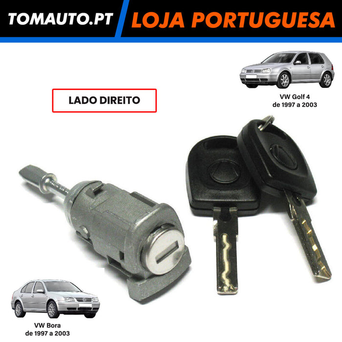 Cilindro de fechadura da porta dianteira direita VW Golf IV e Bora 604837168