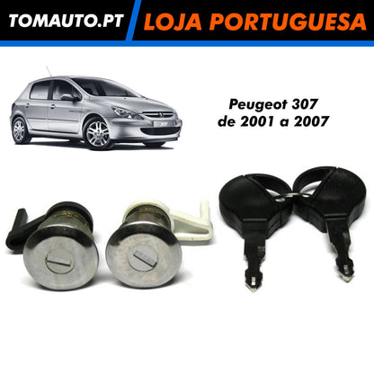 Cilindro de fechadura de porta direita esquerda Peugeot 307 duas chaves