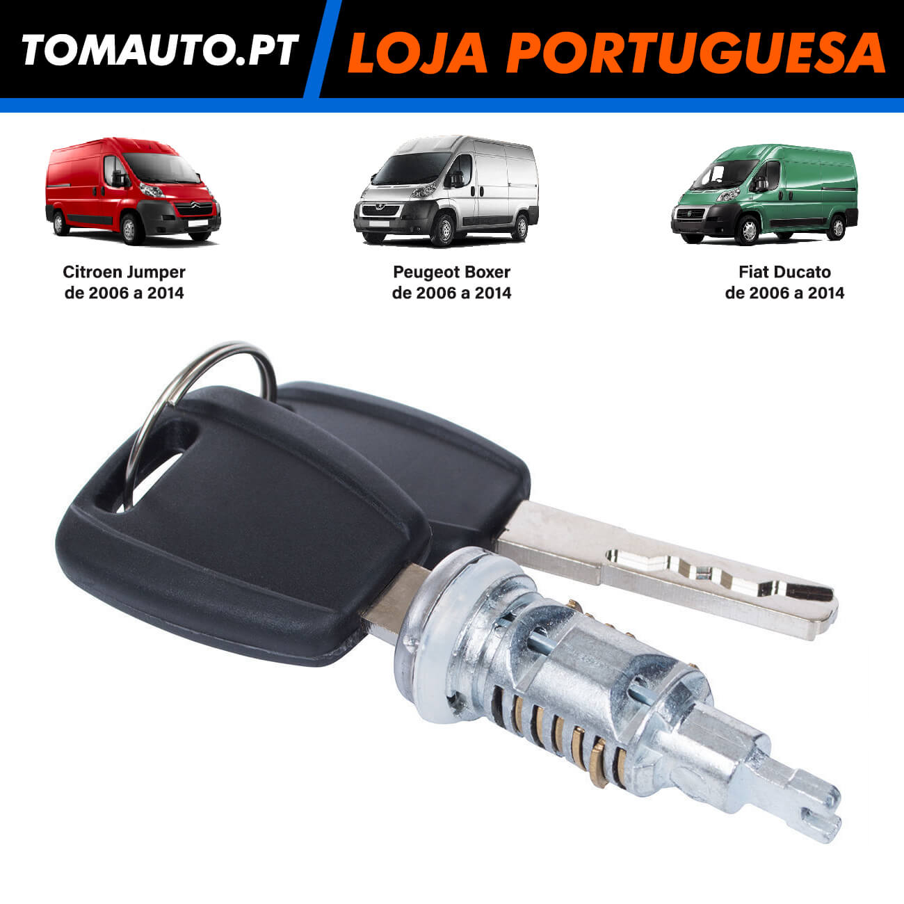 Cilindro Fechadura Porta Fiat Ducato Citroen Jumper Peugeot Boxer de 2006 a 2014