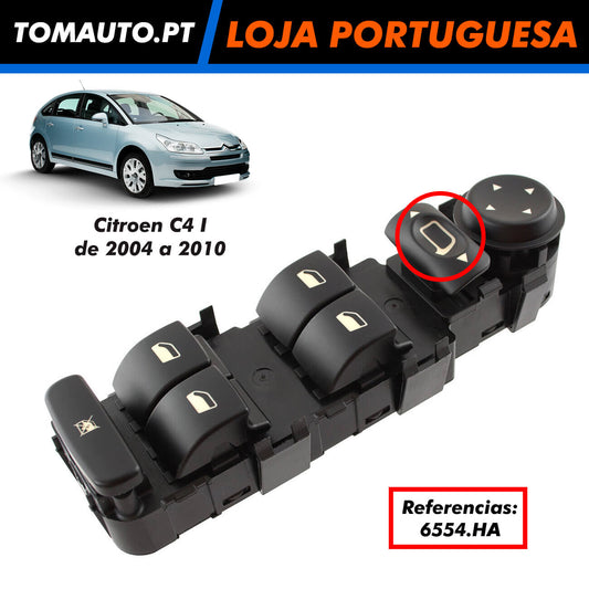 Comando Elevador Vidros Citroen C4 6554.HA 6554A 9 Pinos