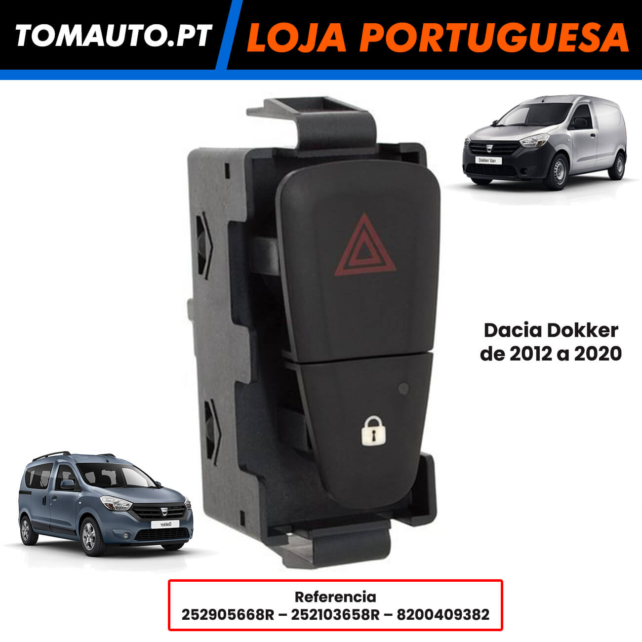 Comando piscas Dacia Dokker 252905668R 252103658R 8200409382