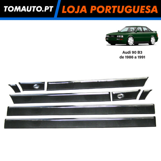 Conjunto Frisos Laterais Proteção de Porta Audi 90 B3