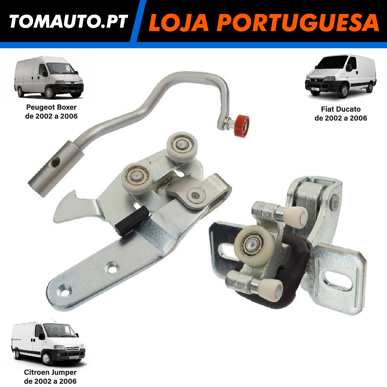 Conjunto Guia de Porta Correr Direita Fiat Ducato, Citroen Jumper, Peugeot Boxer 1334737080