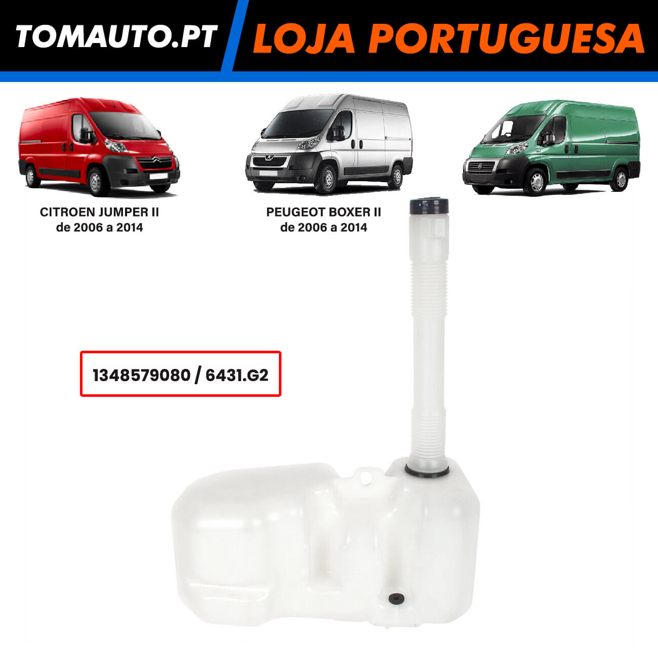 Depósito Limpa Vidros Fiat Ducato, Citroen Jumper e Peugeot Boxer - 1348579080 / 6431.G2