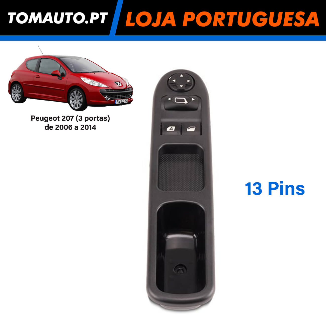 Elevador de vidros Peugeot 207 (2006-2014) 3 Portas OEM 6554QC