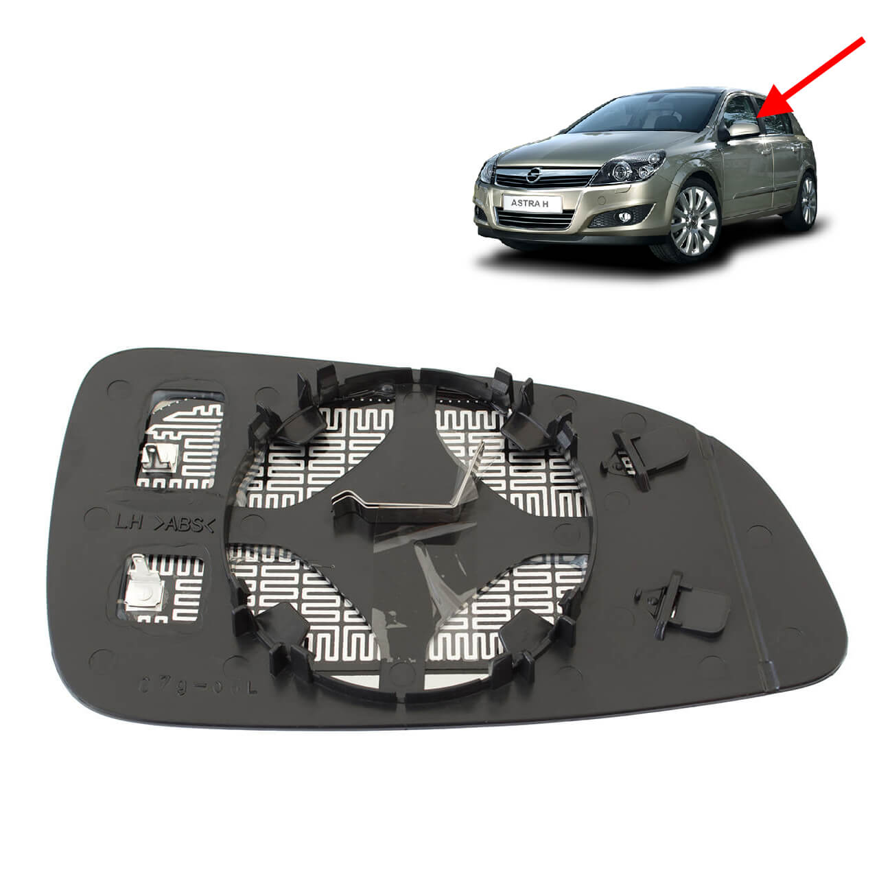 Espelho retrovisor com aquecimento elétrico Opel Astra H de 2004 a 2009