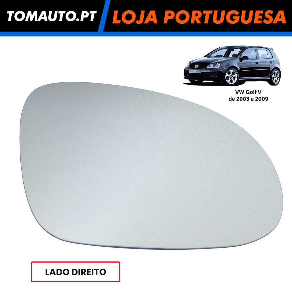 Espelho de retrovisor direito elétrico para VW Golf 5
