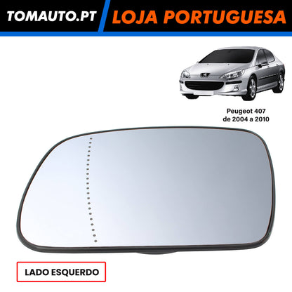 Espelho de retrovisor esquerdo aquecido elétrico para Peugeot 407