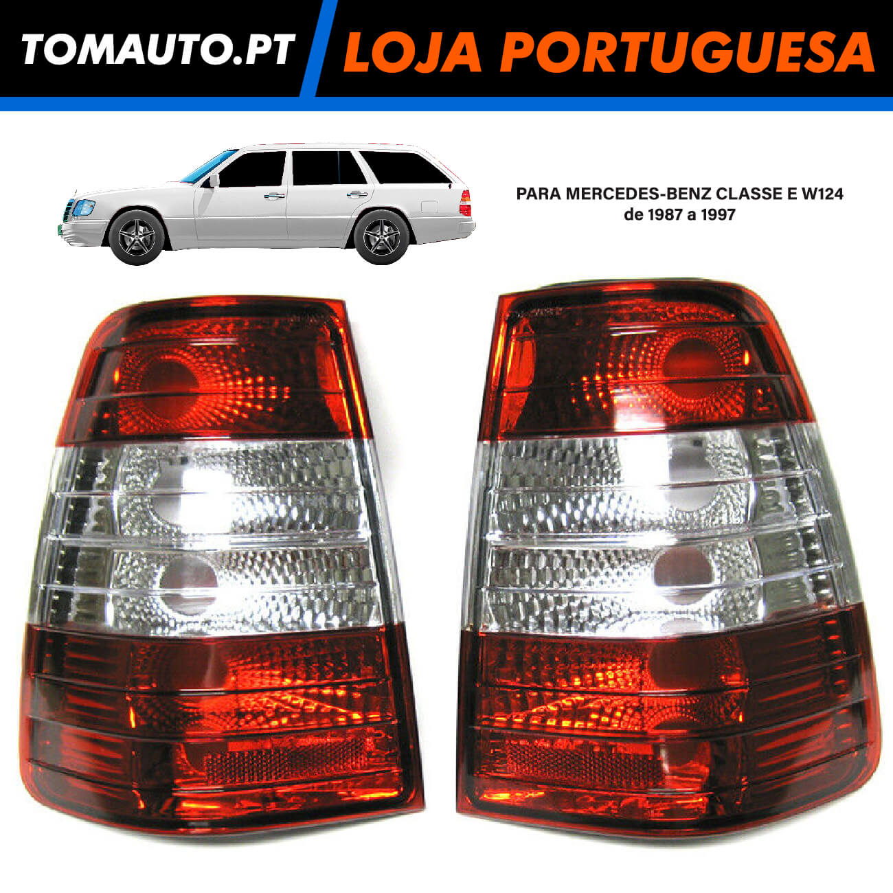 Farois traseiros Mercedes Classe E 1984 a 1997 W124 Kombi