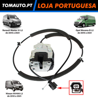 Fechadura Porta Correr Direita + Cabo Renault Master III, Opel Movano B e Nissan NV400 - 825020011R