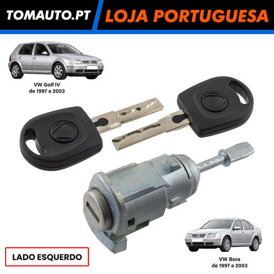 Fechadura da porta de frente esquerda com 2 chaves para VW Golf IV e Bora OEM 604837167