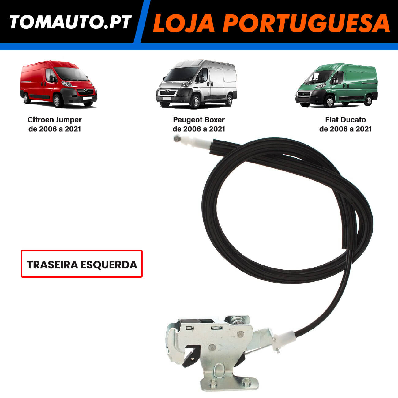 Fechadura Porta Traseira Esquerda Fiat Ducato, Citroen Jumper, Peugeot Boxer - 1345734080