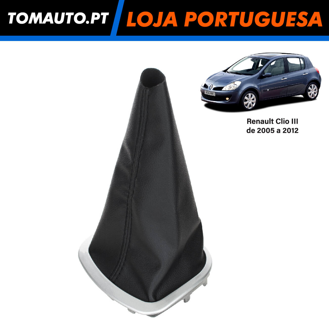 Fole Manete Velocidades Preto + Quadro Cinza Renault Clio 3 Ref 8200408023