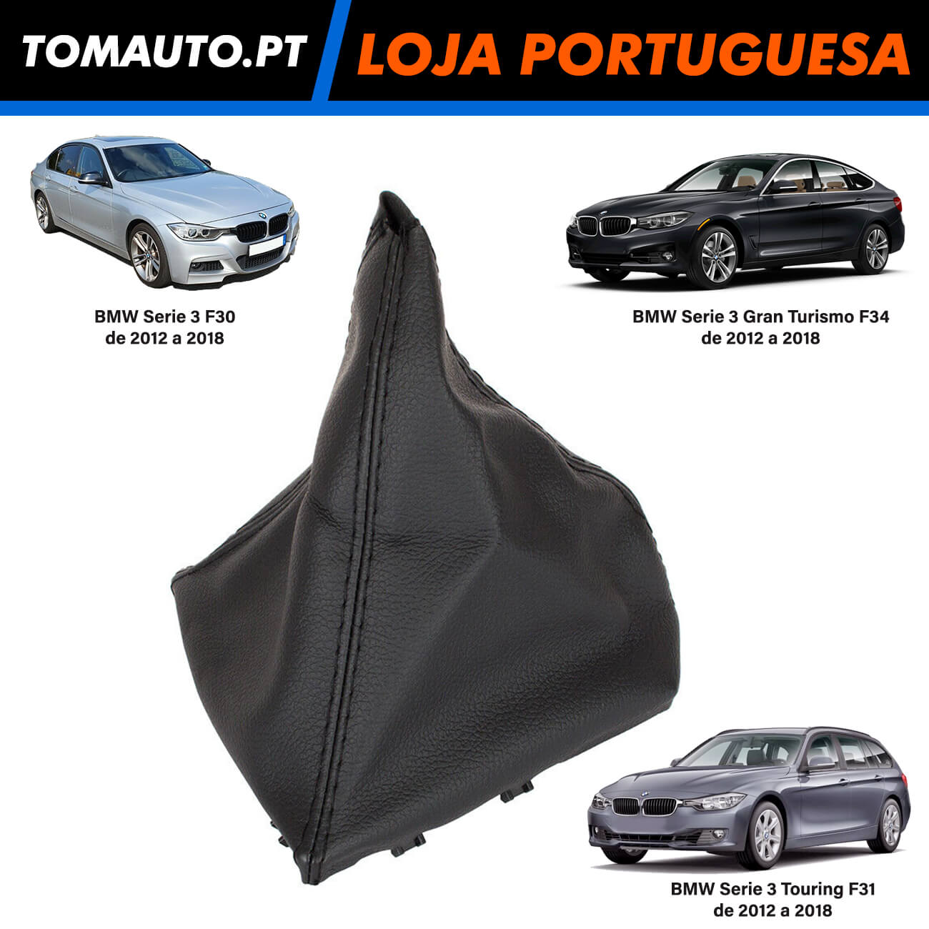 Fole velocidades preto BMW serie 3 F30 F31 F34