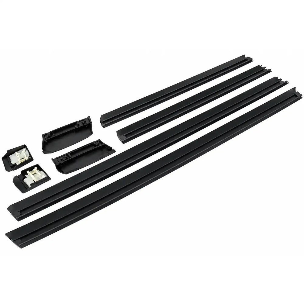 Conjunto de frisos inferiores para portas dianteiras e traseiras do AUDI 100/A6 C4, com encaixes de fixação e referências OEM 4A0853989, 4A0853990, 4A0853699 e 4A0853700