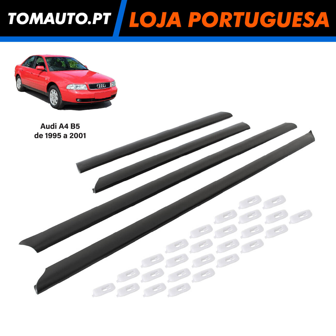 Frisos Laterais Proteção de Porta Audi A4 B5 de 1995 a 2001