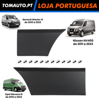 Frisos de proteção laterais direita Renault Master Opel Movano Nissan NV400 768F30006R 768F30005R