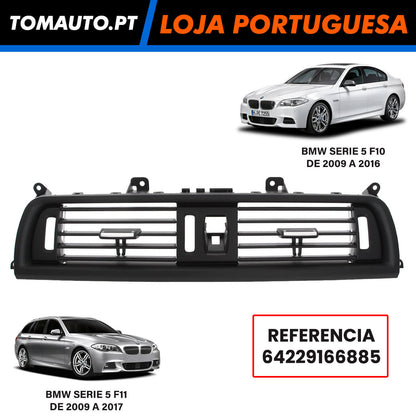 Grelha de ventilação central preta para BMW Serie 5 F10 F11 F18 OE 64229166885