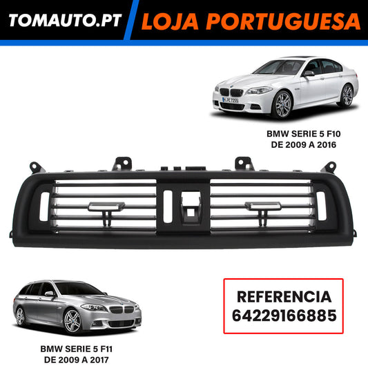 Grelha de ventilação central preta para BMW Serie 5 F10 F11 F18 OE 64229166885