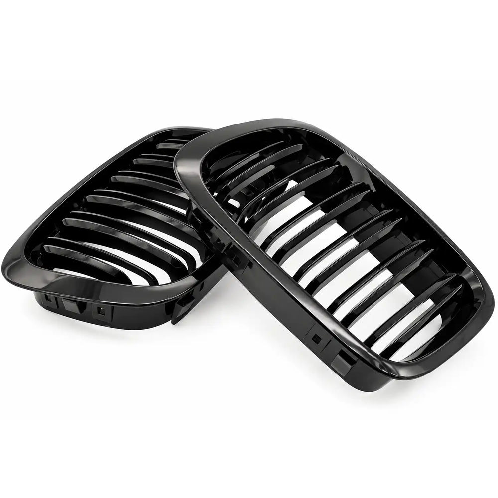 Conjunto de grelhas da frente para BMW Série 3 E46 pre-facelift, aplicável a versões Sedan, Touring