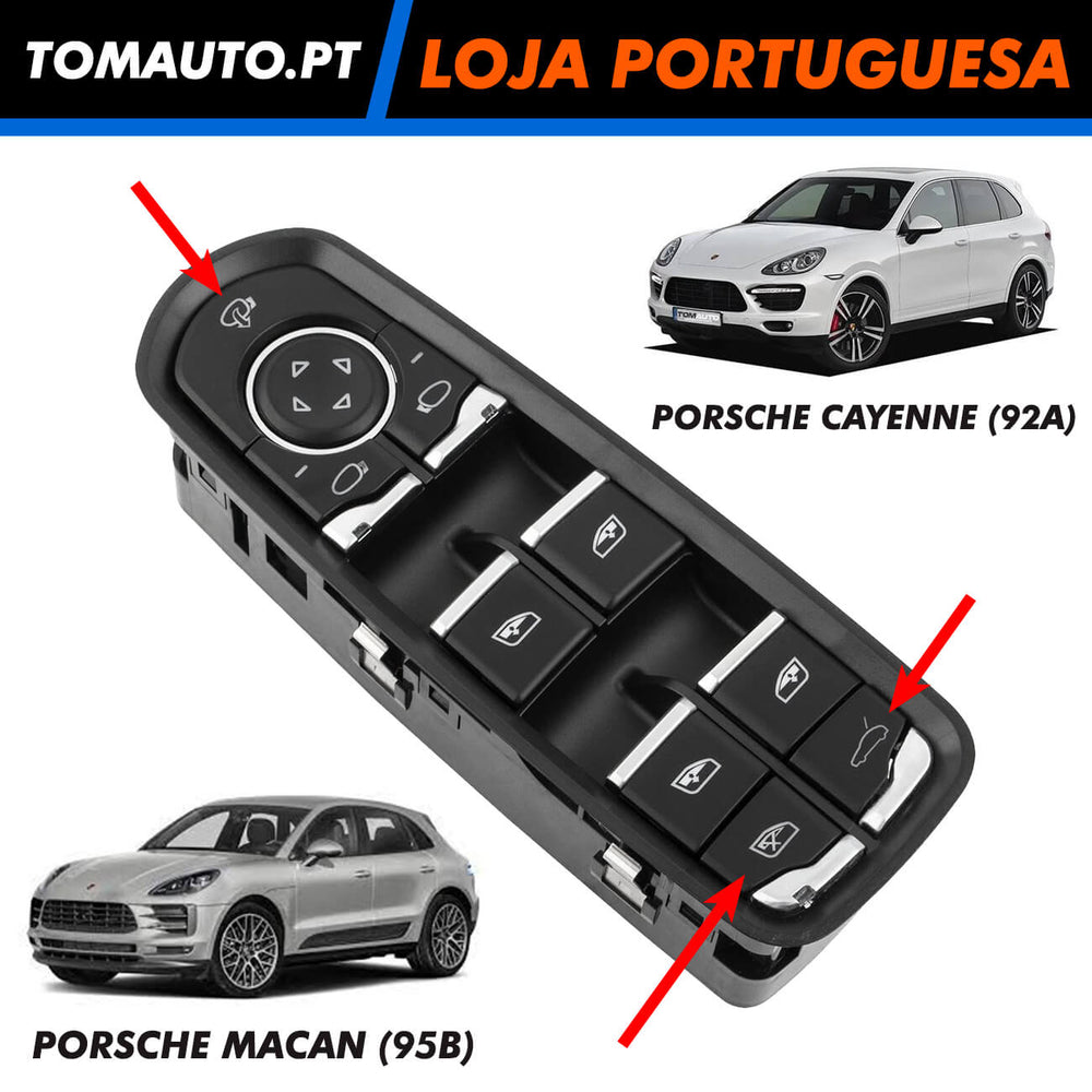 Interruptor elevador dos vidros para Porsche Cayenne e Macan