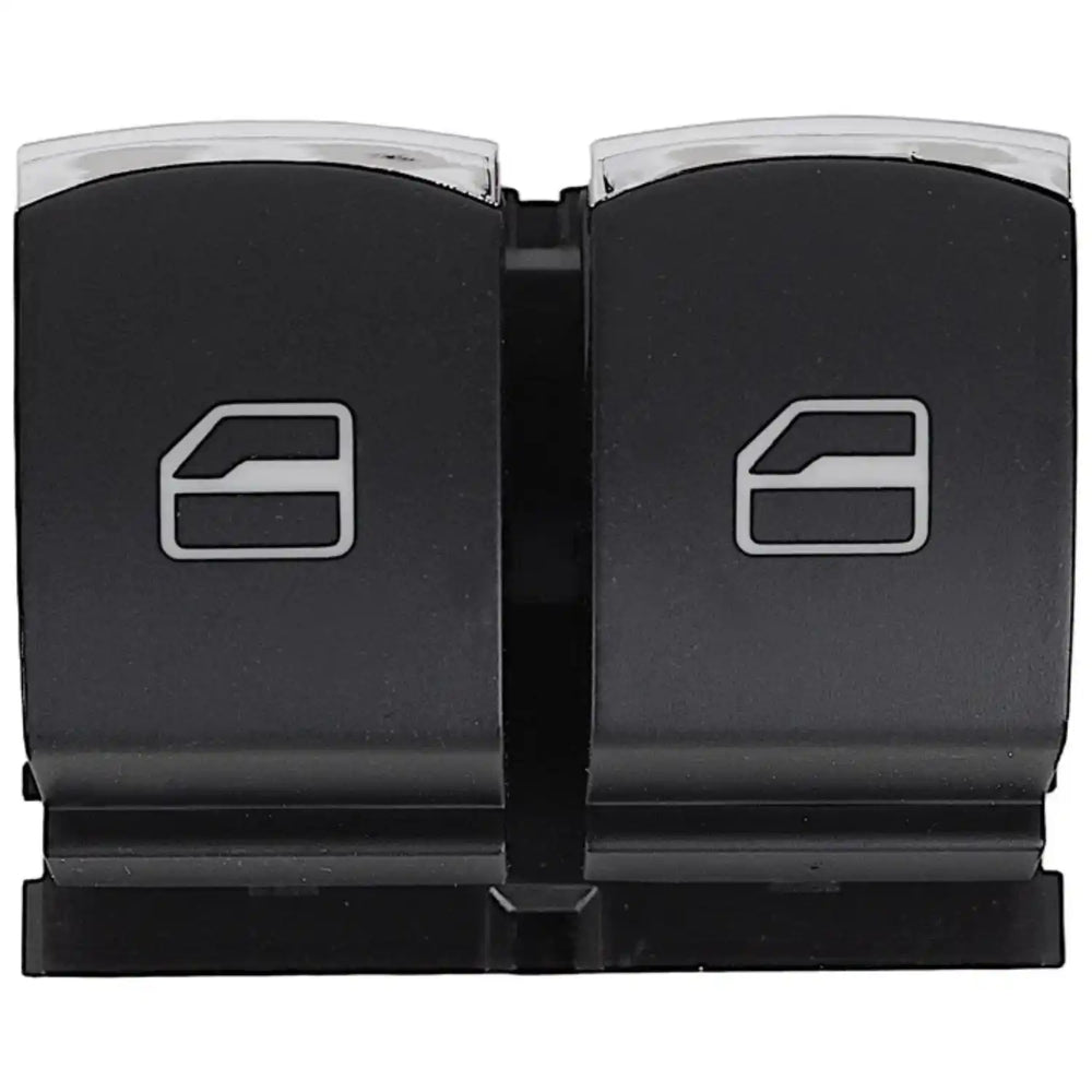 Interruptor dos vidros elétricos dianteiros para VW PASSAT B6 e B7, com 2 botões, acabamento preto e cromado e referência OEM 5K3959857
