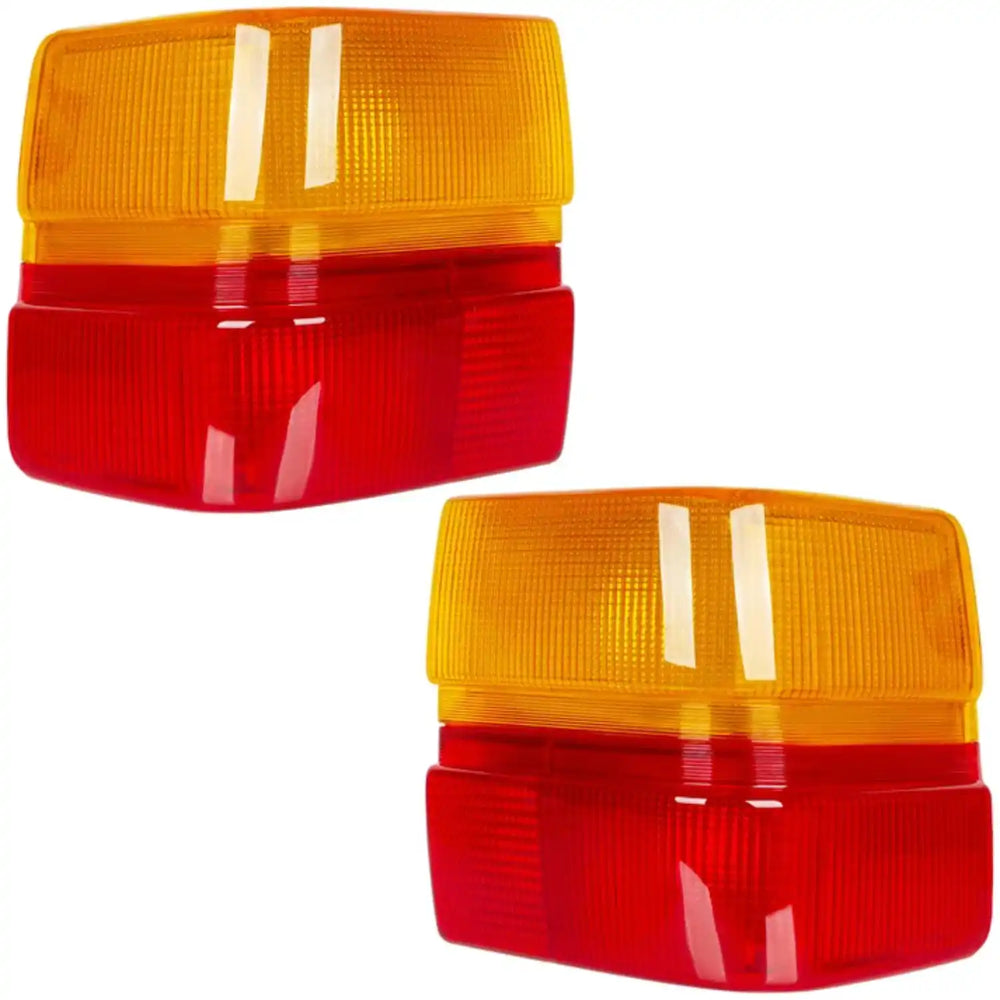 Kit de 2 farolins traseiros exteriores para AUDI 100 C3 e 200 C3 Sedan, com óticas esquerda e direita em vermelho e laranja, referências OEM 443945217 e 443945218