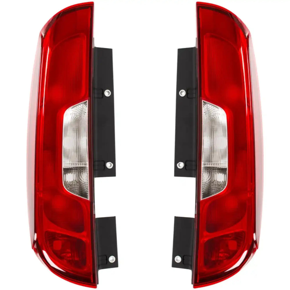 Kit de 2 farolins traseiros para FIAT DOBLO II e OPEL COMBO D, com óticas esquerda e direita em vermelho, laranja e branco, referências OEM 51974248 e 51974247